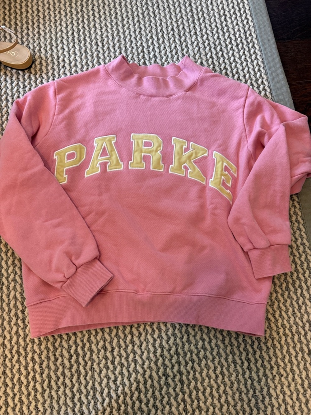 Parke Varsity sweatshirt in pink and yellow